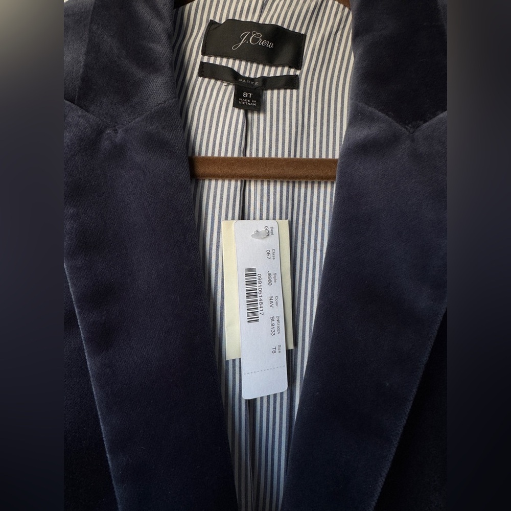 J. Crew Tall Parke blazer in velvet - navy - Picture 2 of 7